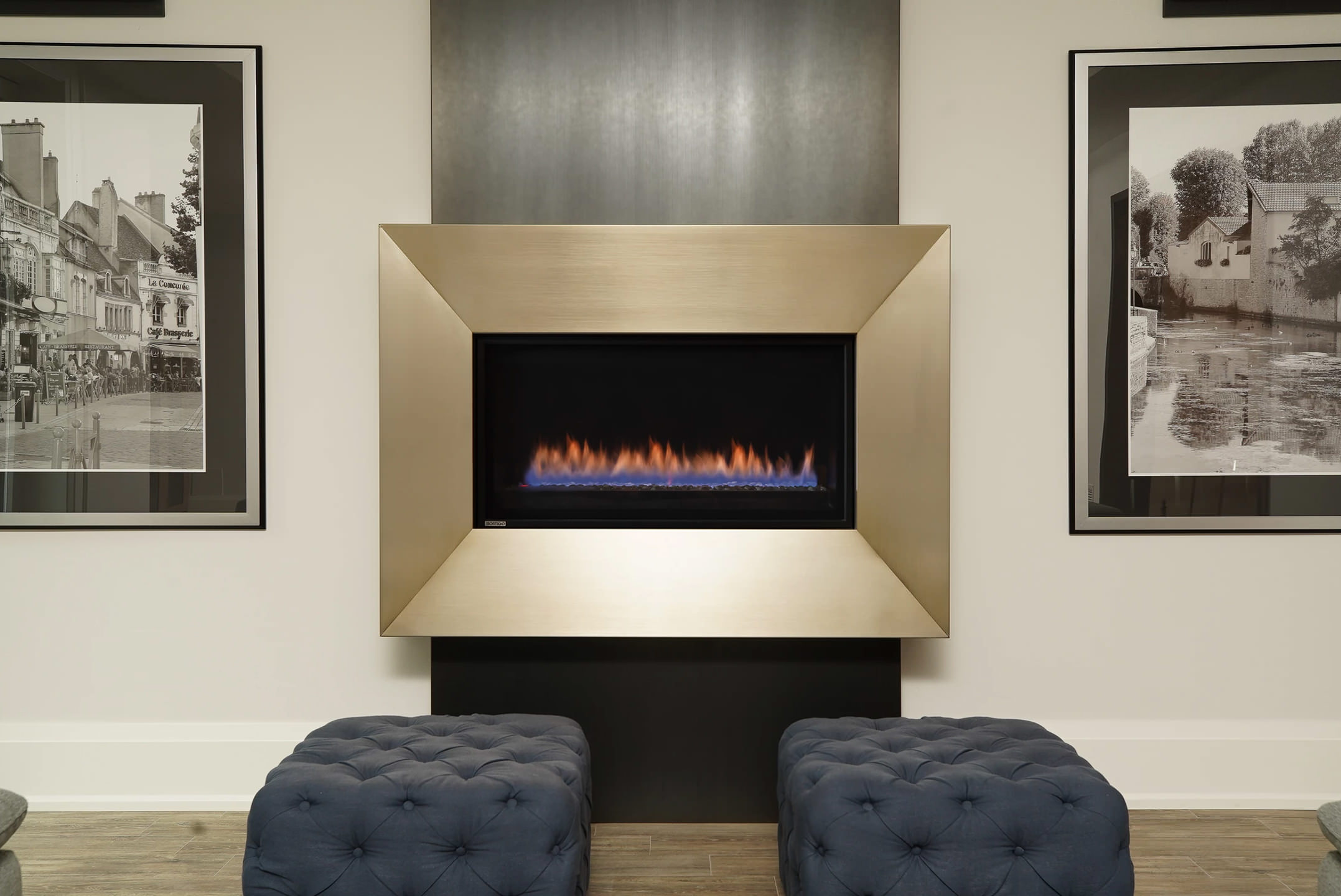 Metal Fireplace - as a feature piece in luxury interior design. Bronze, brass, stainless steel metal fabrication in New York, Toronto, Miami